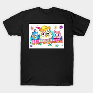 owls on a branch T-Shirt